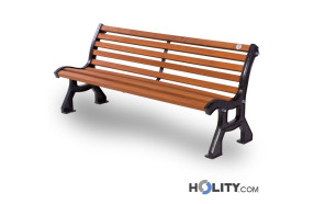 Sitzbank mit Holzplanken für öffentliche Plätze als Stadtmobiliar h350_104