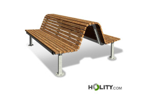 Holzbank mit 2 Sitzflächen h350_203