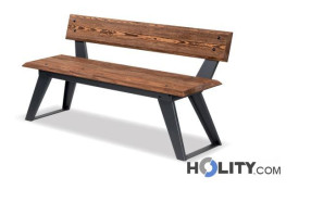 Sitzbank mit Holzplanken für öffentliche Plätze als Stadtmobiliar h350_82