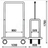 Gepäck- und-Kleiderwagen-aus-verchromtem-Stahl-h5526-Abmessungen