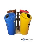 Ökologische-Insel-mit -4-Behältern-mit- Basis-aus-Beton-h32607