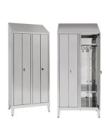 Umkleidespind aus Edelstahl mit abgeschrägtem Dach h11161