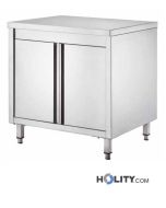 Edelstahl-Arbeitstisch-mit-Schrank-Länge-60-cm-h09-229