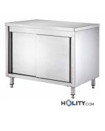 Edelstahltisch-mit-Schiebetüren-Länge-120-cm-h09-232