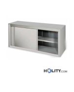 Edelstahl-Hängeschrank-mit Schiebetüren-L. 140 cm-h09_249