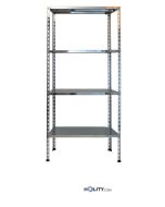 Edelstahlregal-mit-Schraubmontage-4-glatte-Böden-130x40xh180-cm-h11136