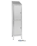 Umkleidespind aus Edelstahl mit Platz für 2 Personen h11163