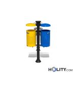 Pfosten-Abfallbehälter für die Mülltrennung  h140171