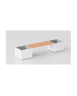 Sitzbank aus Metall mit Blumenkasten h140180