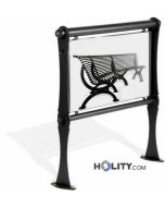 Abgrenzungsbarriere aus Stahl mit Werbetafel h14069