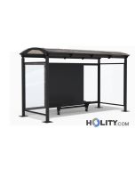 Überdachung Bushaltestelle mit Seitenwänden h140_343