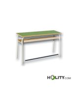 Zweisitzer-Schulbank-aus-Holz-mit-Untertisch-Höhe 64 cm-h17214