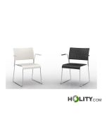 Stapelbarer, feuerfester Konferenzstuhl mit Armlehnen h17726