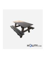 Picknicktisch mit Bänken aus recyceltem Kunststoff h22911
