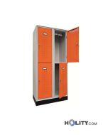 Doppelstöckiger Garderobenspind mit PVC-Sockel h283_20