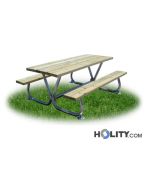 Set Picknicktisch mit Bänken für Park und mehr h28744