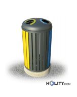 Abfallbehältersystem zur Mülltrennung als Stadtmobiliar h28756