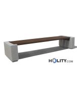 Sitzbank für öffentliche Bereiche mit Holzsitzfläche h287_102