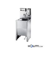 Waschbecken aus Edelstahl mit Fußpedal h31430