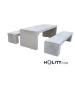 Set Picknick Tisch mit Bänken aus Beton h319_45