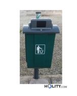 Abfallbehälter aus Kunststoff mit Aschenbecher  h32638