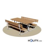 Set Picknick Tisch mit Bänken und Rückenlehne h350_202