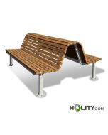 Holzbank mit 2 Sitzflächen h350_203