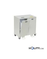 2-Fach -Wertstoffsammler -in-Stahl-für-Sanitär-Abfall-h640-08