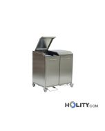 2-Fach-Mülltrennbehälter-aus-Edelstahl-für-sanitäre-Abfälle-h640-08