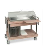 Carrello refrigerato in legno massello dotato di cupola h684_152