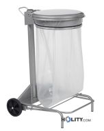 Abfallwagen aus Stahl, 50 Liter h8623