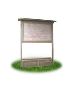Werbetafel mit Blumenkübel aus Holz h28711