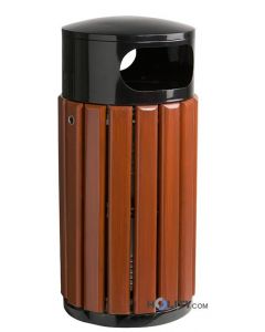 Abfalleimer aus Holz und Stahl h8629