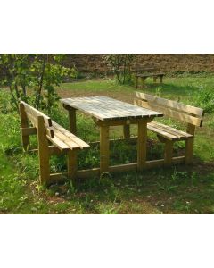 Picknick Tisch inkl. Bänke mit Holzlatten h109219