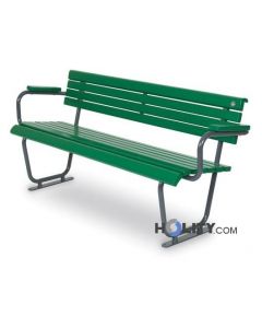 Sitzbank mit Holzplanken für öffentliche Plätze als Stadtmobiliar h35011