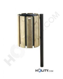 Abfallbehälter aus Holz und Metall h109238