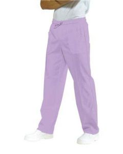 pantalone con elastico in cotone e poliestere lilla