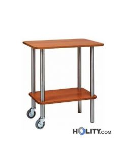Servierwagen aus Holz und Edelstahl h0930