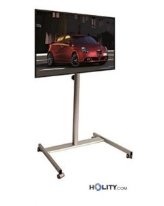 Drehbarer,-höhenverstellbarer-TV-Standfuß-auf-Rollen-h12536