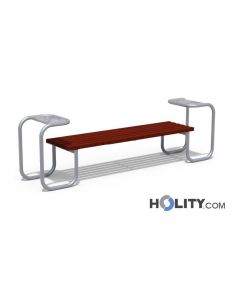 Parkbank aus Holz und Eisen h140178