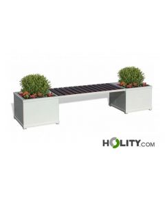 Sitzbank aus Metall mit Blumenkasten h140180