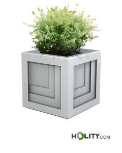 Blumenkübel aus verzinktem Stahl als Stadtmobiliar h140289