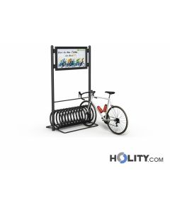 Spiral-Fahrradständer mit Werbetafel h14058