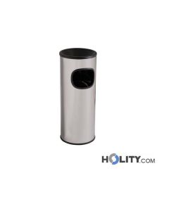 22 Lt Abfalleimer mit Aschenbecher aus Edelstahl h2001