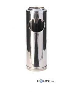 Abfalleimer aus Edelstahl mit Aschenbecher, 11 Liter h2004
