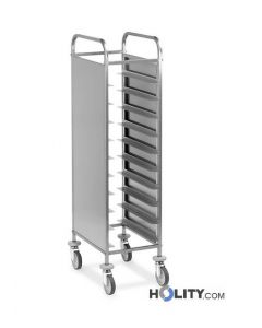 Tablettwagen mit Seitenwänden für 10 EN-Tabletts h2200153