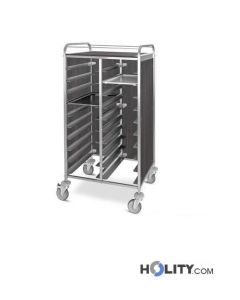Tablettwagen mit 3 Holzwänden, 20 GN Tabletts 1/1 h2200158