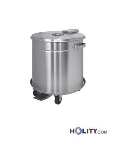 Beweglicher Mülleimer auf Rädern mit Pedal, Edelstahl h2285