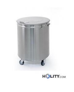 Beweglicher Mülleimer auf Rädern mit Pedal, Edelstahl h2286