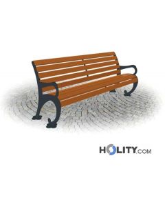 Sitzbank mit Armlehnen als Stadtmobiliar h287_146